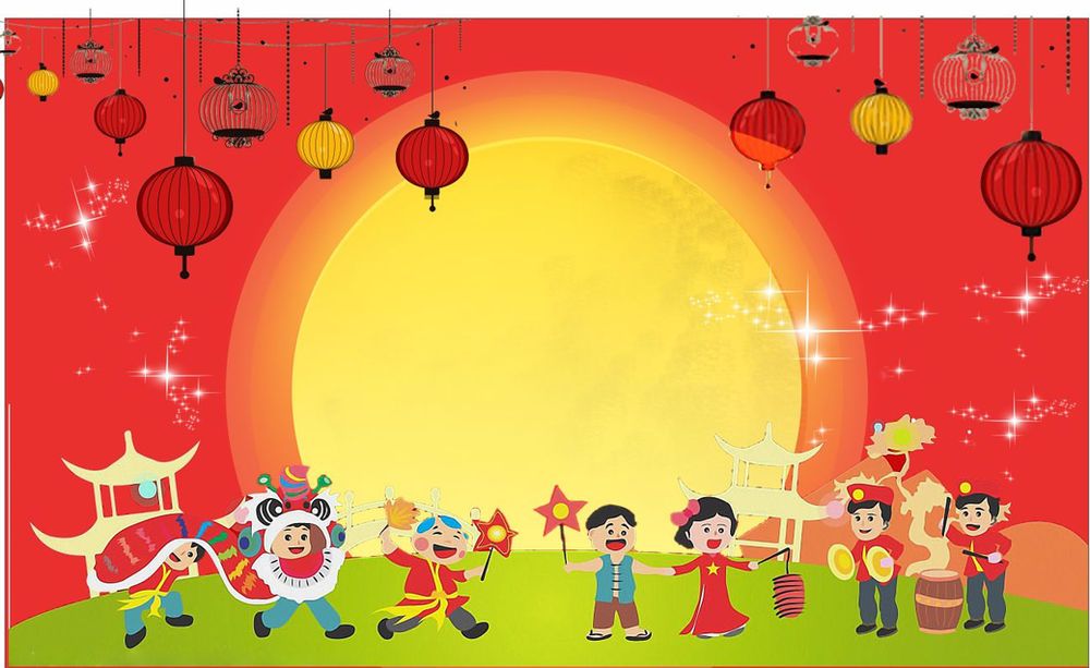 Background đèn lồng đỏ