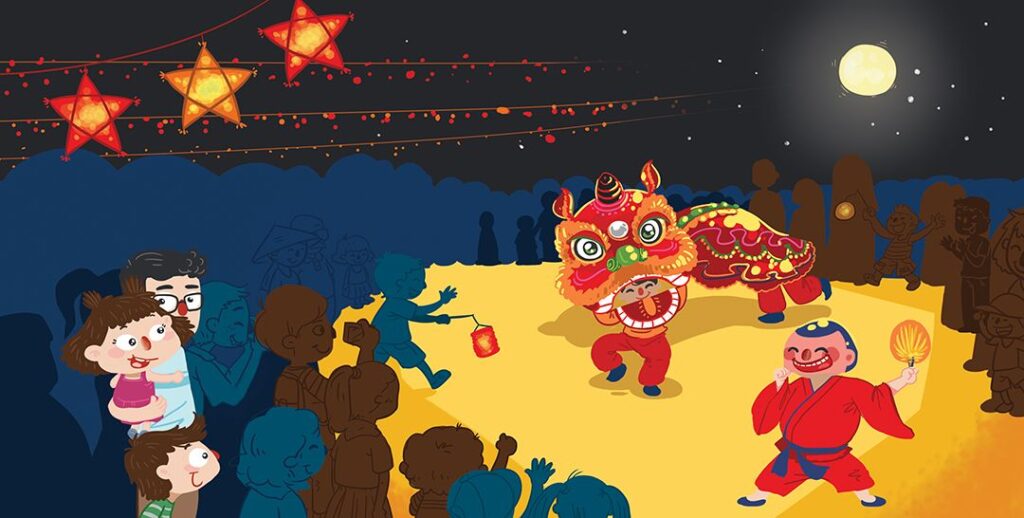 Background Trung Thu không thể thiếu trong các sự kiện